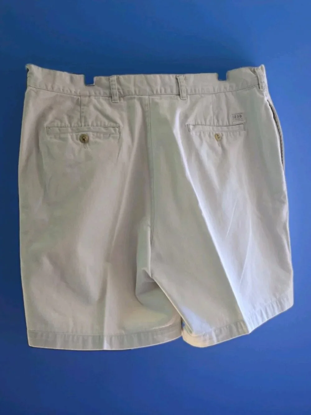 IZOD Men's Tan Double Pleated Bermuda Shorts 38